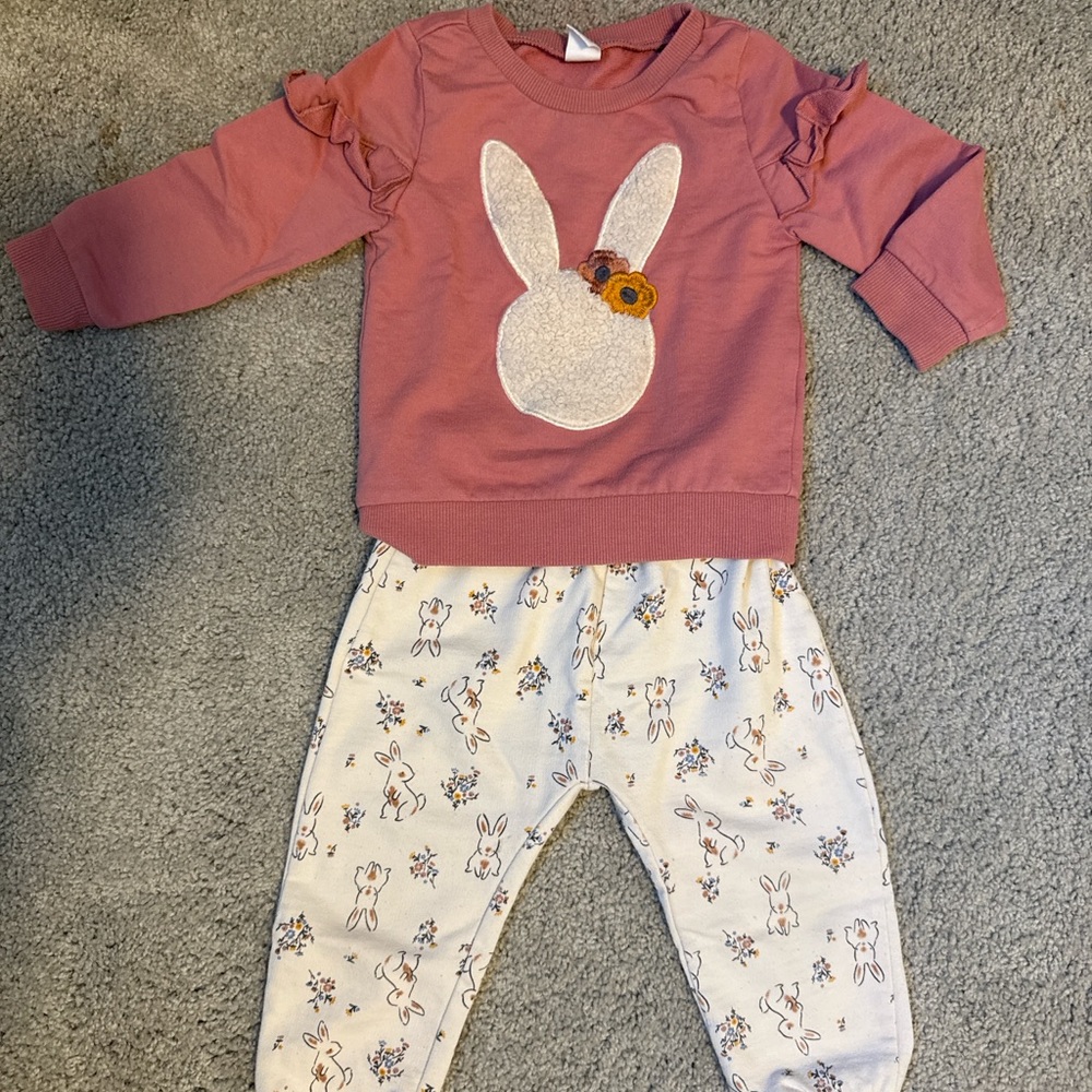 Pink Bunny Kids Matching Set